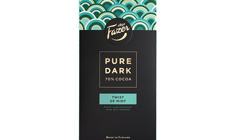 Fazer Pure Dark 70% Cocoa - Twist Of Mint 95G